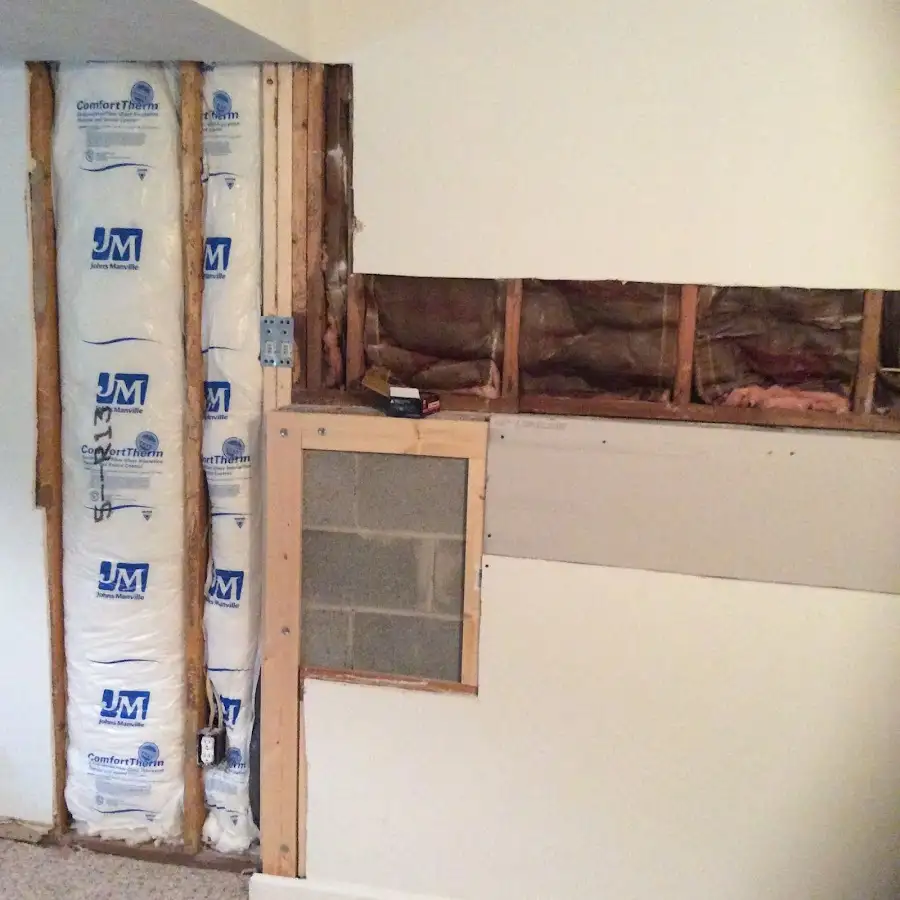 Wall insulation replacement during Basement Flood Cleanup in Vidor